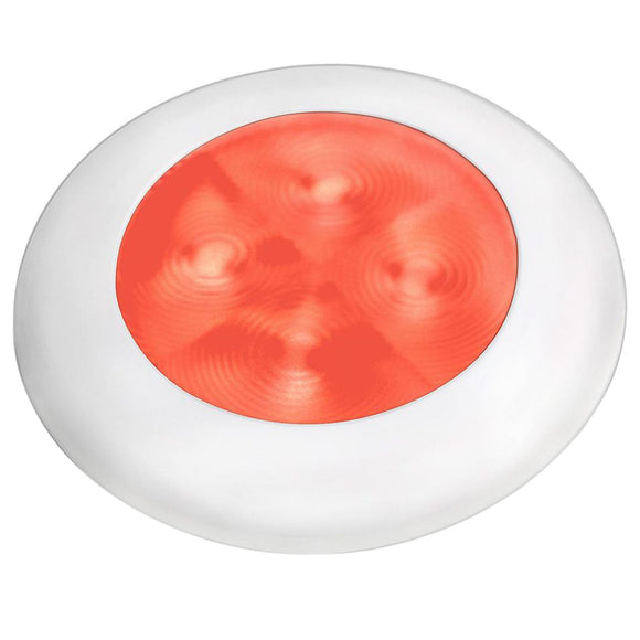 Hella Marine Red LED Round Courtesy Lamp - White Bezel - 24V [980508241] - Hella Marine
