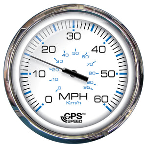 Faria 5" Speedometer (60 MPH) GPS (Studded) Chesapeake White w-Stainless Steel [33861] - Faria Beede Instruments