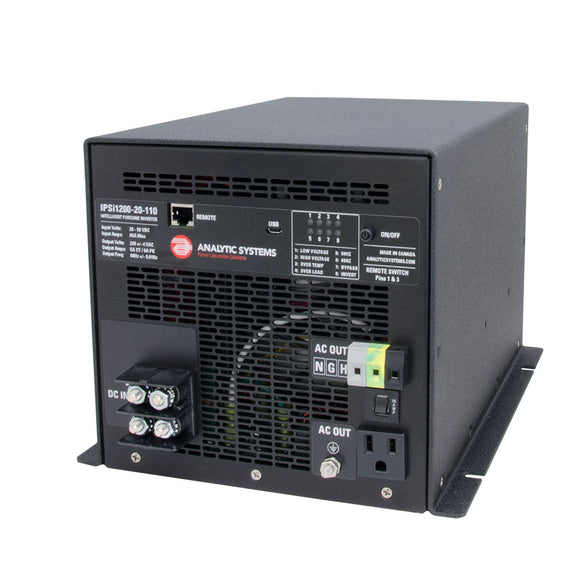 Analytic Systems AC Intelligent Pure Sine Wave Inverter 1200W, 20-40V In, 110V Out [IPSI1200-20-110]