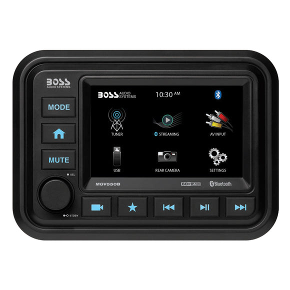 Boss Audio Bluetooth (Audio Streaming) Marine Gauge Digital Media AM-FM Receiver - Black [MGV550B] - Boss Audio