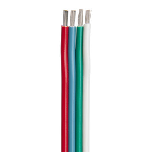 Ancor Flat Ribbon Bonded RGB Cable 16/4 AWG - Red, Light Blue, Green  White - 1000 [160199]