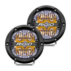 RIGID Industries 360-Series 4" LED Off-Road Fog Light Drive Beam w-Amber Backlight - Black Housing [36118] - RIGID Industries