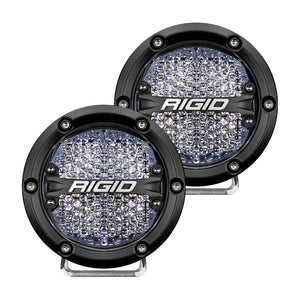 RIGID Industries 360-Series 4" LED Off-Road Fog Light Diffused Beam w-White Backlight - Black Housing [36208] - RIGID Industries
