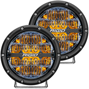 RIGID Industries 360-Series 6" LED Off-Road Fog Light Drive Beam w-Amber Backlight - Black Housing [36206] - RIGID Industries