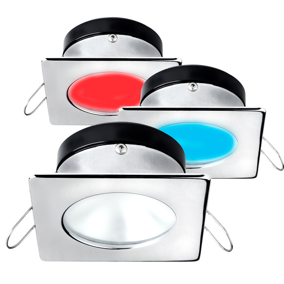 i2Systems Apeiron A1120 Spring Mount Light - Square/Round - Red, Cool White  Blue - Polished Chrome [A1120Z-12HAE]
