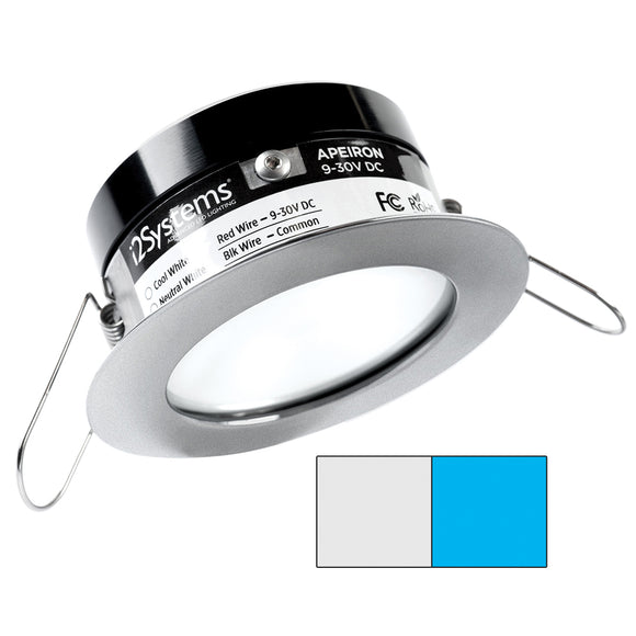i2Systems Apeiron PRO A503 - 3W Spring Mount Light - Round - Cool White  Blue - Brushed Nickel Finish [A503-41AAG-E]