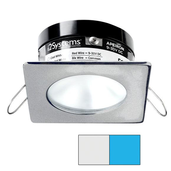 i2Systems Apeiron PRO A503 - 3W Spring Mount Light - Square/Round - Cool White  Blue - Brushed Nickel Finish [A503-42AAG-E]