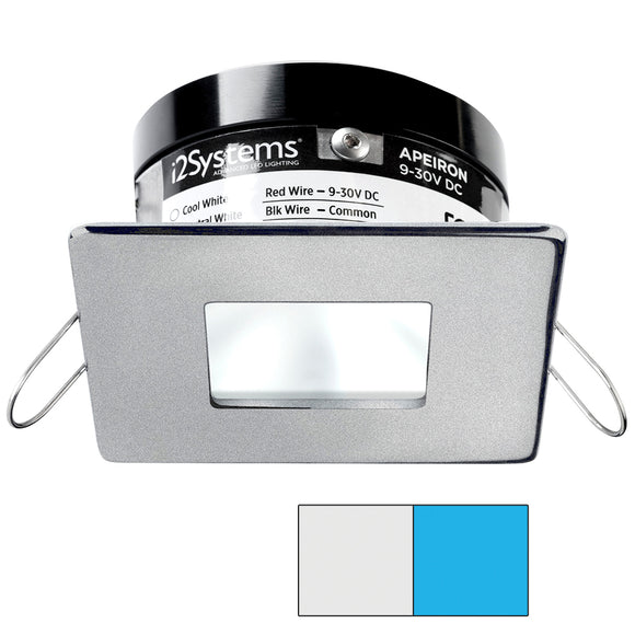 i2Systems Apeiron PRO A503 - 3W Spring Mount Light - Square/Square - Cool White  Blue - Brushed Nickel Finish [A503-44AAG-E]