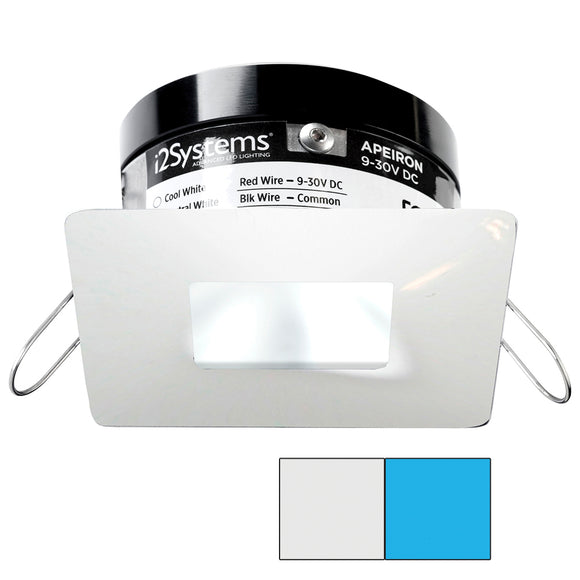 i2Systems Apeiron PRO A503 - 3W Spring Mount Light - Square/Square - Cool White  Blue - White Finish [A503-34AAG-E]
