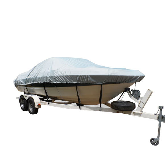 Carver Flex-Fit PRO Polyester Size 6 Boat Cover f/V-Hull Low Profile Cuddy Cabin Boats I/O or O/B - Grey [79006]