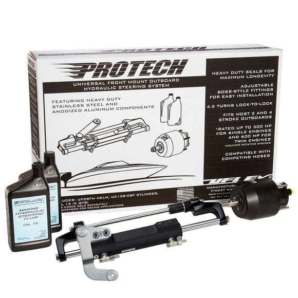 Uflex PROTECH 3.1 Front Mount OB Hydraulic System - Includes UP28 FM Helm, Oil  UC128-TS/3 Cylinder - No Hoses [PROTECH 3.1]