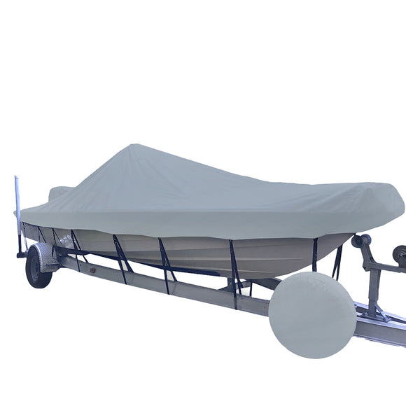 Carver Poly-Flex II Styled-to-Fit Boat Cover f/17.5 V-Hull Center Console Shallow Draft Boats - Grey [71217F-10]