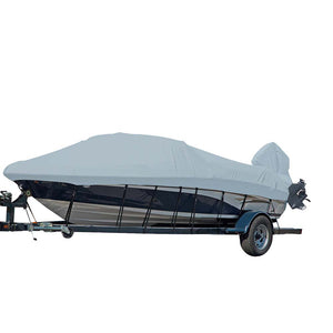 Carver Sun-DURA Styled-to-Fit Boat Cover f/20.5 V-Hull Runabout Boats w/Windshield  Hand/Bow Rails - Grey [77020S-11]