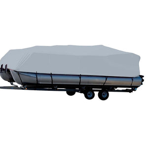 Carver Sun-DURA Styled-to-Fit Boat Cover f/19.5 Pontoons w/Bimini Top  Rails - Grey [77519S-11]
