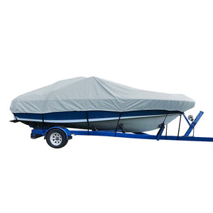 Carver Sun-DURA Styled-to-Fit Boat Cover f/23.5 V-Hull Low Profile Cuddy Cabin Boats w/Windshield  Rails - Grey [77723S-11]