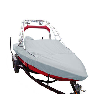 Carver Sun-DURA Specialty Boat Cover f/18.5 Sterndrive V-Hull Runabouts w/Tower - Grey [97123S-11]