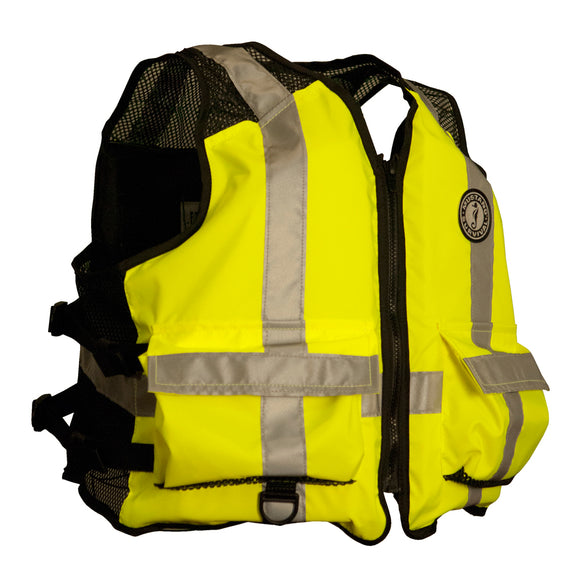 Mustang High Visibility Industrial Mesh Vest - Fluorescent Yellow/Green/Black - XL/Large [MV1254T3-239-L/XL-216]