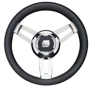 Uflex Morosini 13.8" Steering Wheel - Black Polyurethane w/Stainless Steel Spokes  Chrome Hub [MOROSINI U/CH/B]