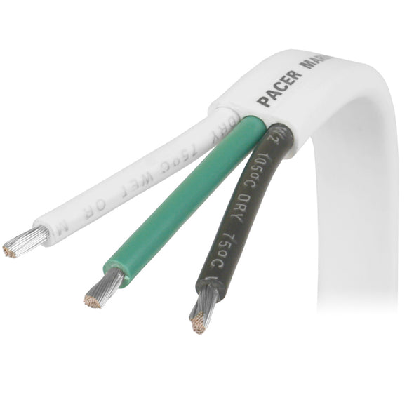 Pacer 14/3 AWG Triplex Cable - Black/Green/White - 500 [W14/3-500]