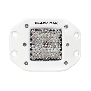 Black Oak 2" Marine Flush Mount LED Pod Light - Diffused Optics - White Housing - Pro Series 3.0 [2DM-FPOD10CR]