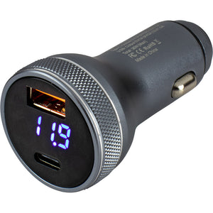 Sea-Dog Round USB  USB-C Power Plug w/Voltmeter [426514-1]