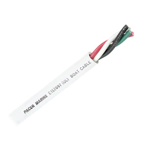 Pacer Round 4 Conductor Cable - 250 - 12/4 AWG - Black, Green, Red  White [WR12/4-250]